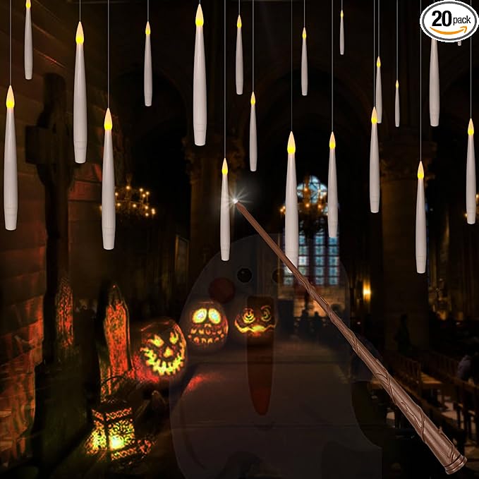 20 velas flotantes cónicas de Leejec, disponibles en Amazon.