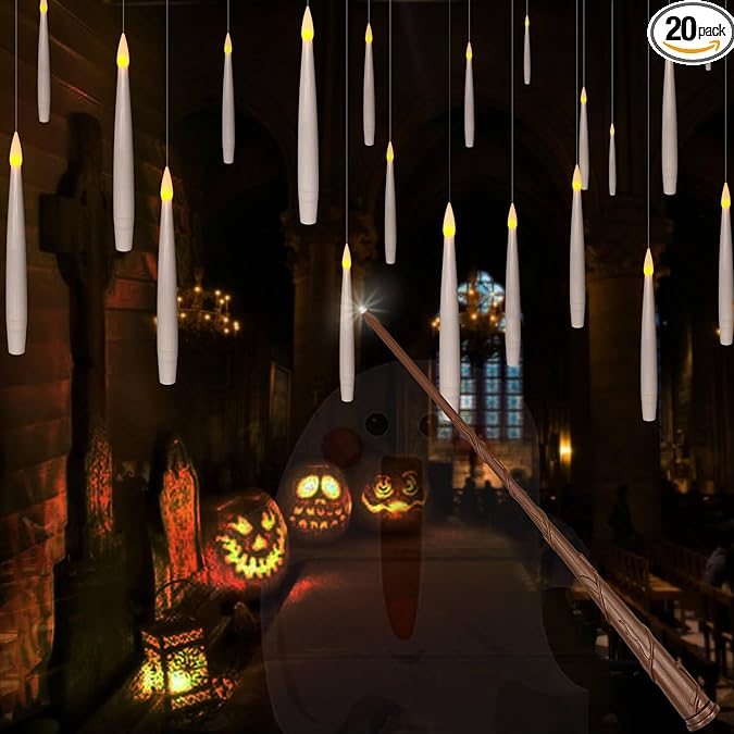 20 velas flotantes cónicas de Leejec, disponibles en Amazon.